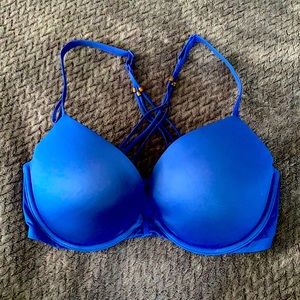 VS front close cobalt blue push up bra
